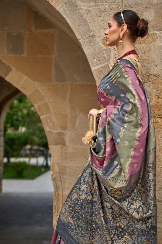 Designer Viscose Polyester Silk Saree with Aqua Effect Finish