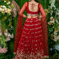 Graceful Georgette Lehenga Choli Featuring a Draped Attached Dupatta