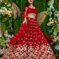 Graceful Georgette Lehenga Choli Featuring a Draped Attached Dupatta