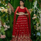 Graceful Georgette Lehenga Choli Featuring a Draped Attached Dupatta