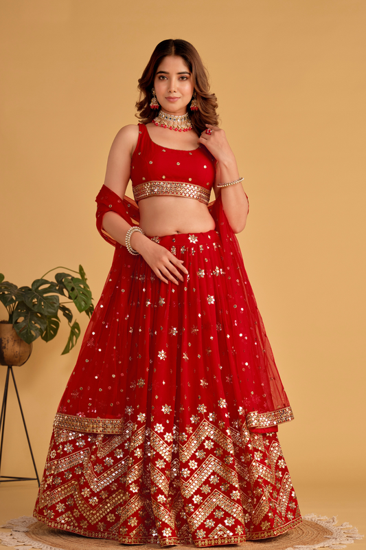 Richly Embroidered Lehenga with Sequins & Zari Detailing