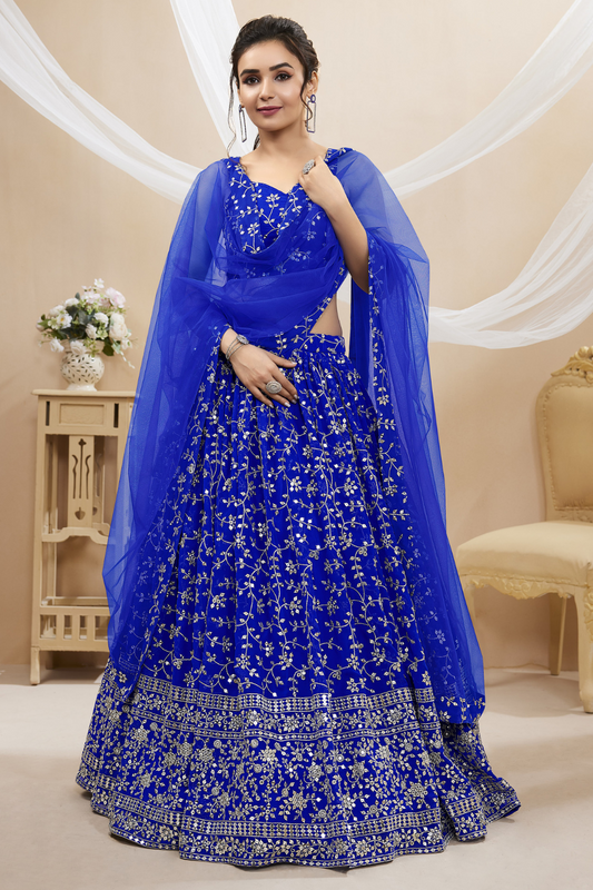 Stunning Lehenga Set with Sequins & Zari Embroidered Work