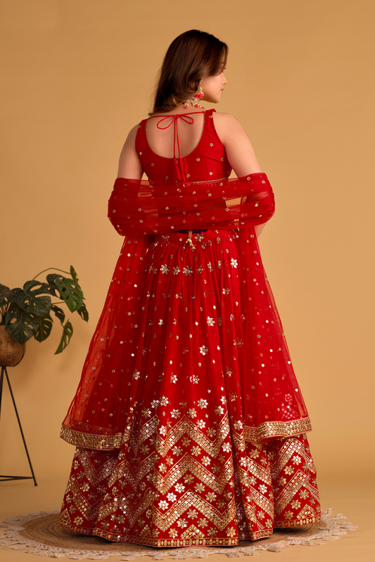 Richly Embroidered Lehenga with Sequins & Zari Detailing