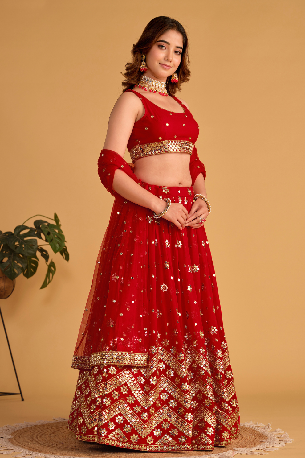 Richly Embroidered Lehenga with Sequins & Zari Detailing