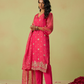 Elegant Pink Shimmer Organza Salwar Kameez Set