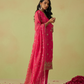 Elegant Pink Shimmer Organza Salwar Kameez Set