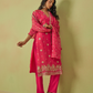 Elegant Pink Shimmer Organza Salwar Kameez Set