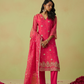 Elegant Pink Shimmer Organza Salwar Kameez Set