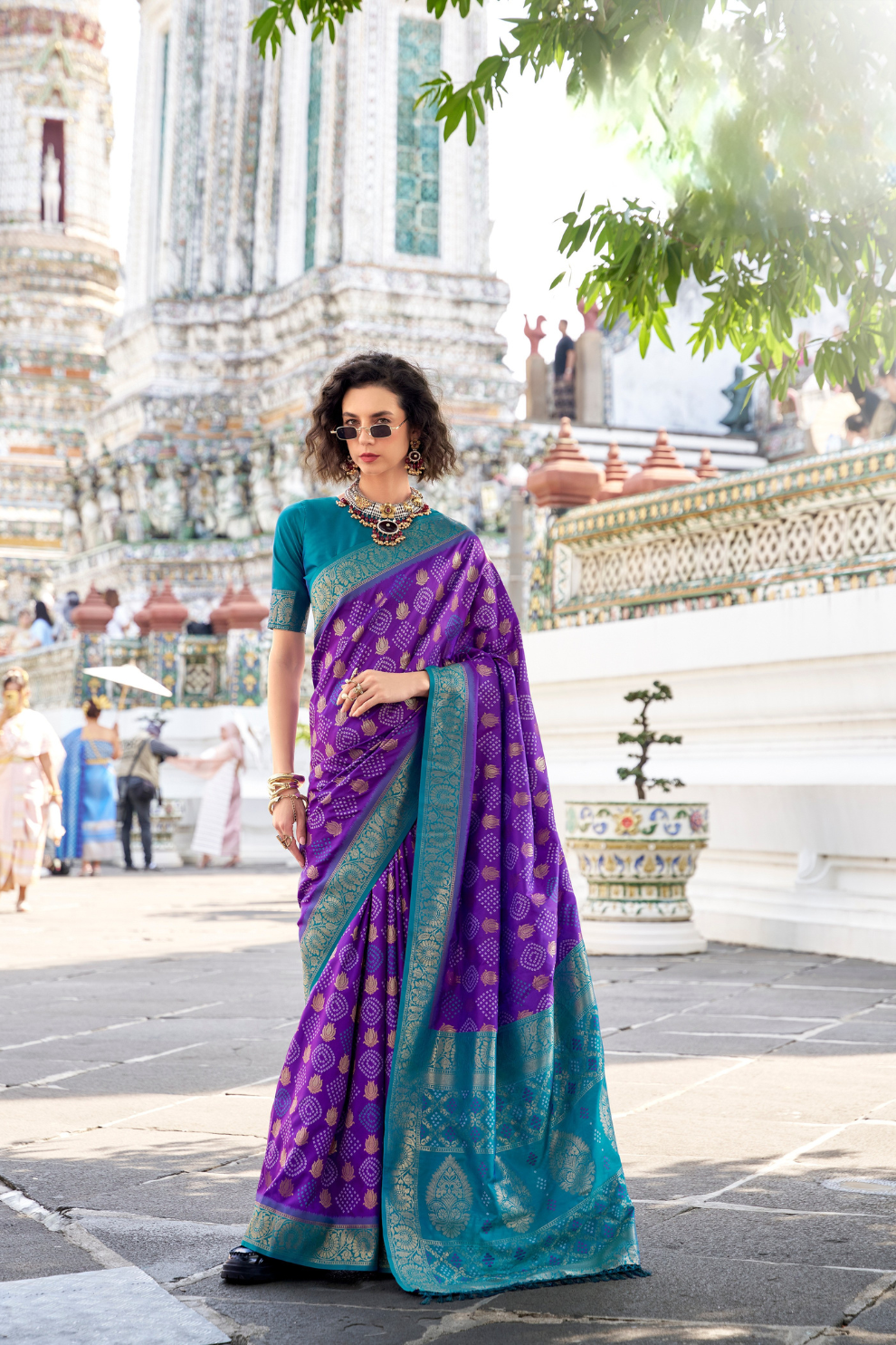 Soft Banarasi Bandhani Silk Saree with Traditional Weaving - LaVante Fashion