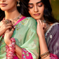 Dolla Silk Embroidered Wedding Saree with Contrast Blouse Design