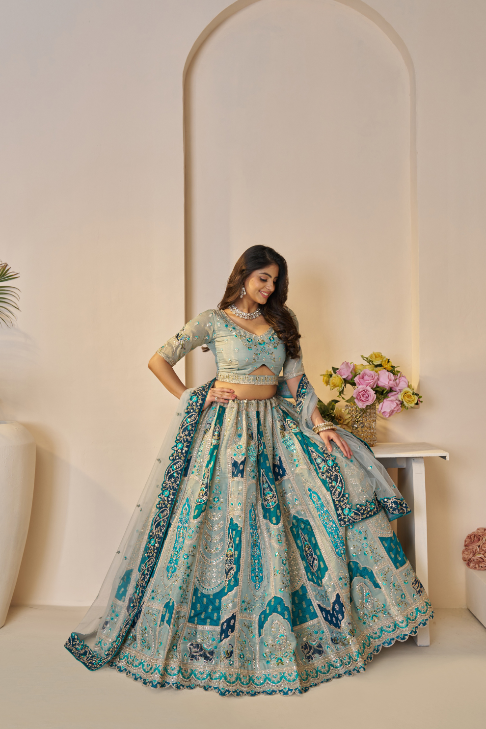 Peacock Embroidered Bridal Lehenga – A Signature Piece from The Rajsi Haathi Collection