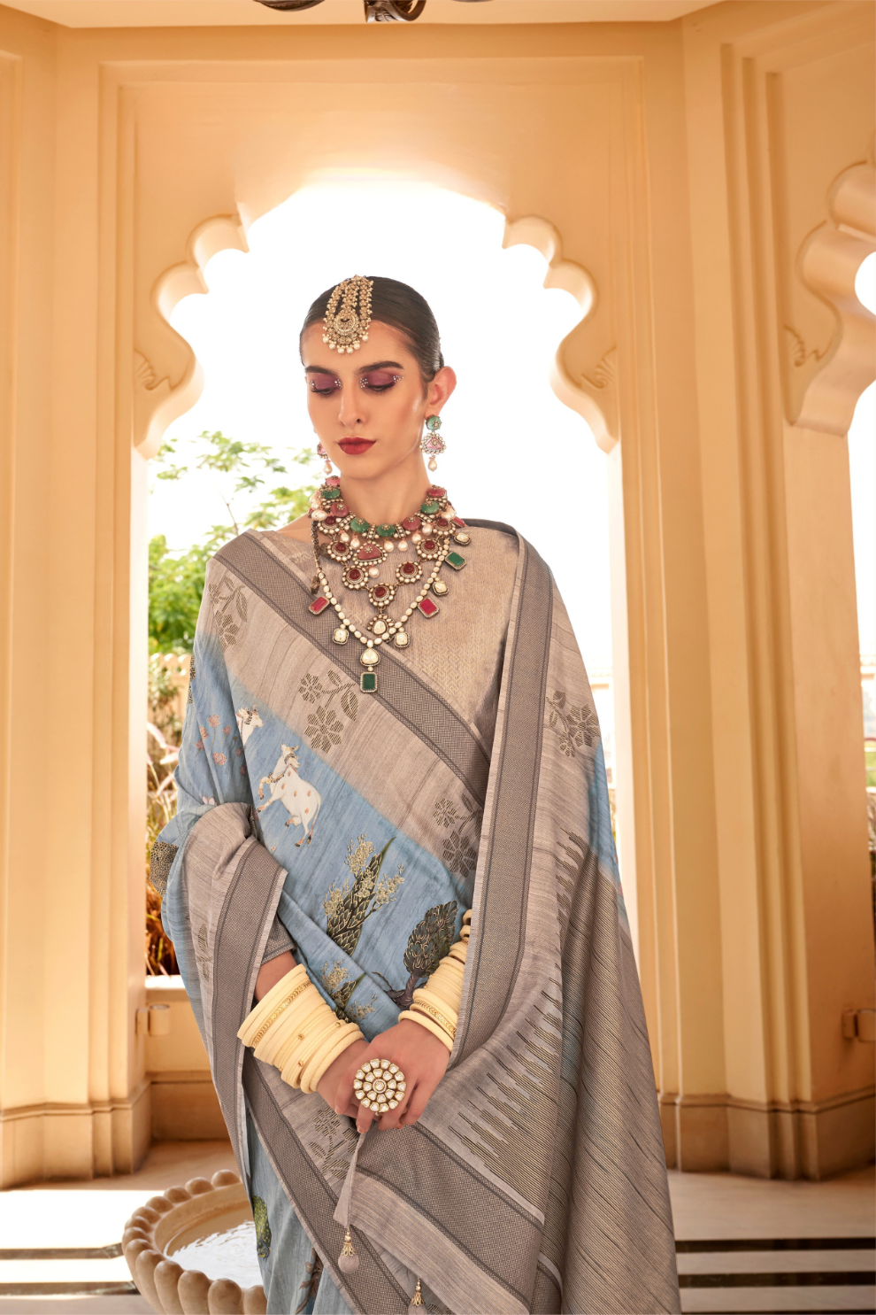Rich Banarasi Handwoven  khadi Silk Saree with Traditional Weave