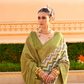 Foil Printed Poly Viscose Silk Saree with Elegant Aqua Finish