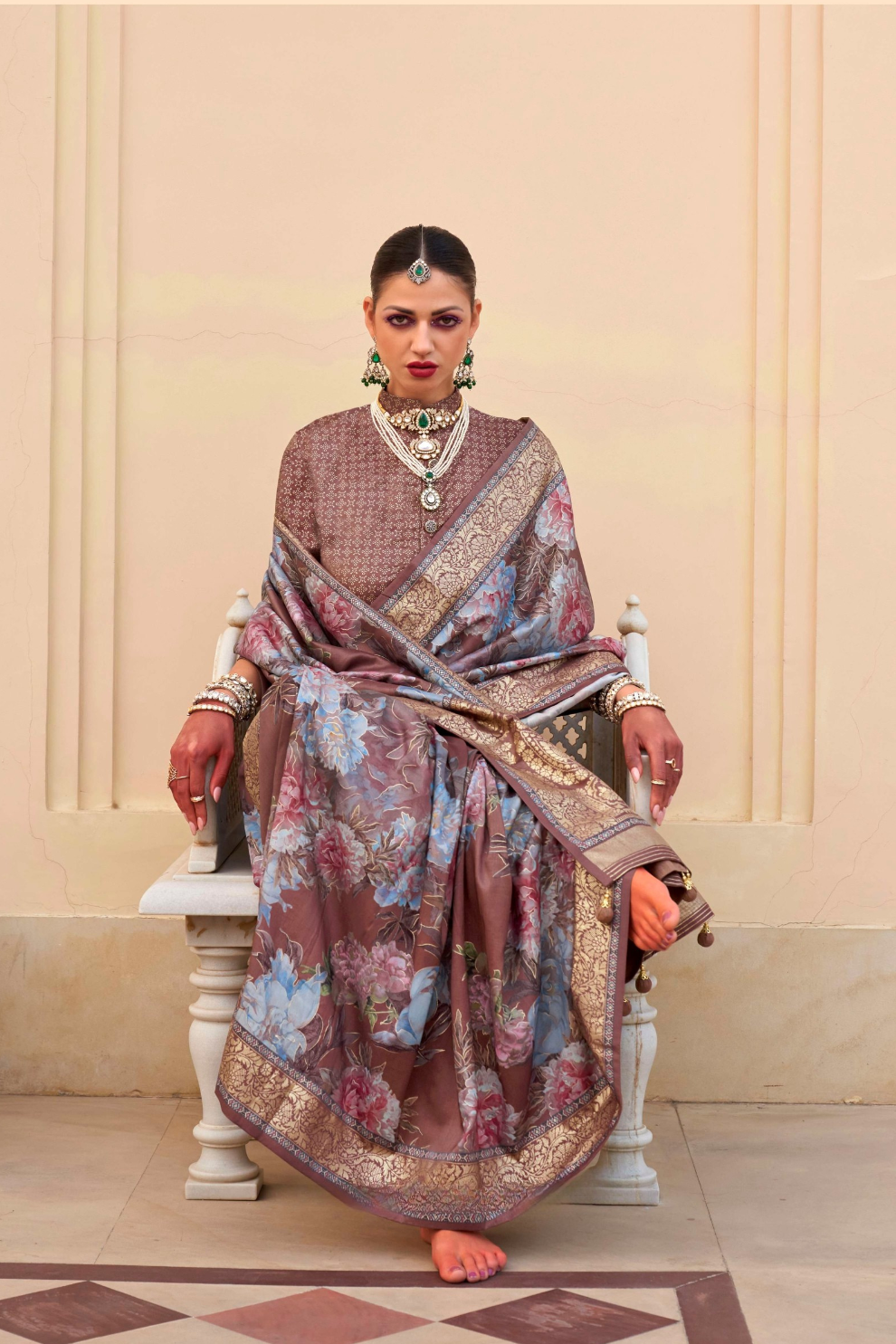 Elegant Digital Printed Art Silk Saree for Festive Occasions