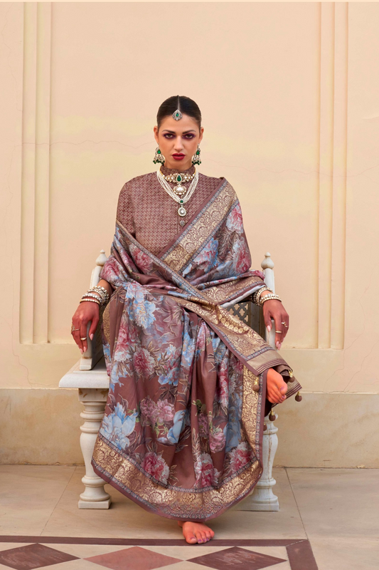 Elegant Digital Printed Art Silk Saree for Festive Occasions