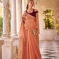 Elegant Tissue Linen Drape with Rich Velvet Contrast Blouse - LaVante Fashion