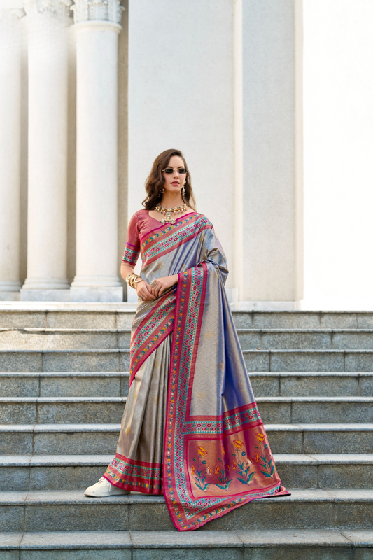 Tissue Silk Saree – Sheer Elegance with a Subtle Shine