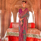 Two-Tone Georgette with Silk Saree Patola Design