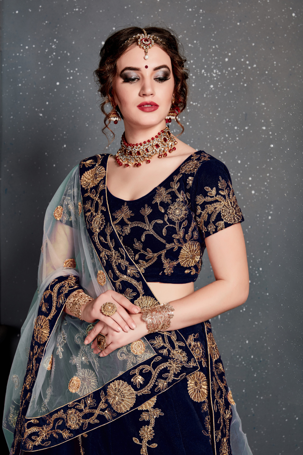 Bridal Silk Lehenga Choli Featuring Detailed Embroidered Design