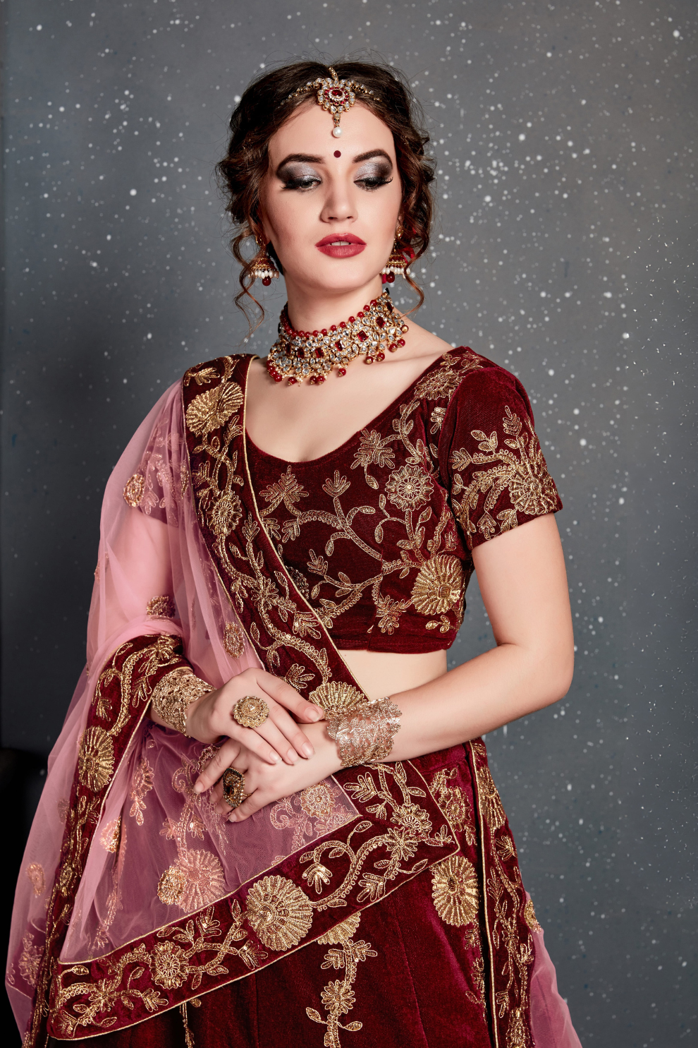 Bridal Silk Lehenga Choli Featuring Detailed Embroidered Design