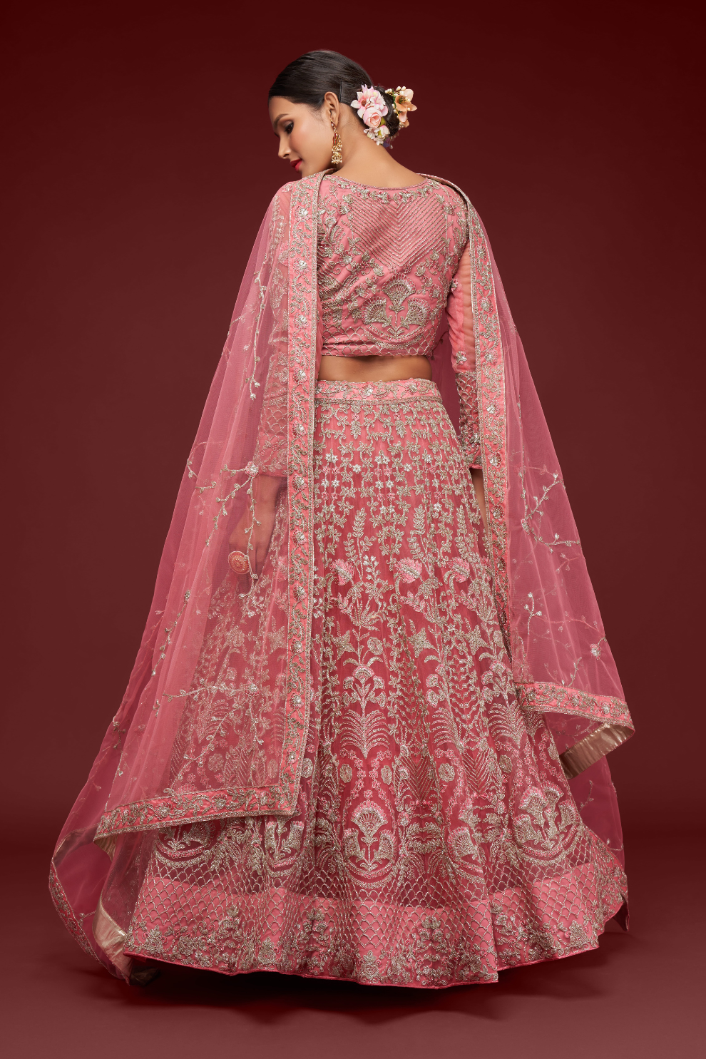 Trendy Net Dori Embroidered Lehenga Choli for Wedding