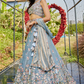 Tissue Fabric Bridal Lehenga with Elegant Embroidery
