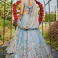 Tissue Fabric Bridal Lehenga with Elegant Embroidery