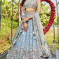 Tissue Fabric Bridal Lehenga with Elegant Embroidery