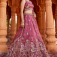 Tissue Fabric Semi-Stitched Lehenga Choli with Handwork Cutdana Embroidery and Dupatta