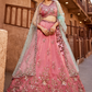 Elegant Tissue Sequin Embroidered Semi-Stitched Lehenga Choli with Dupatta