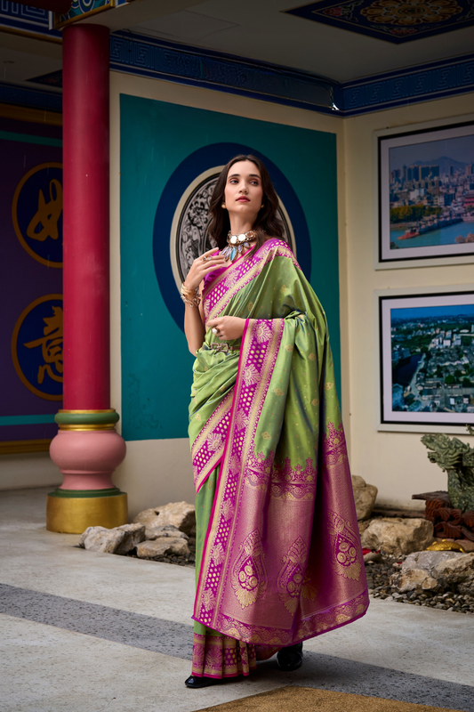 Silken Sparkle Tissue Saree Lightweight Charm with Luxurious Shine