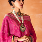 Pure Kanjivaram Salwar Suit with Digital Embroidered Borders