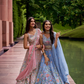 Organza Fabric Sequins & Mirror Work Lehenga Choli Dupatta