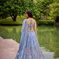 Organza Fabric Sequins & Mirror Work Lehenga Choli Dupatta