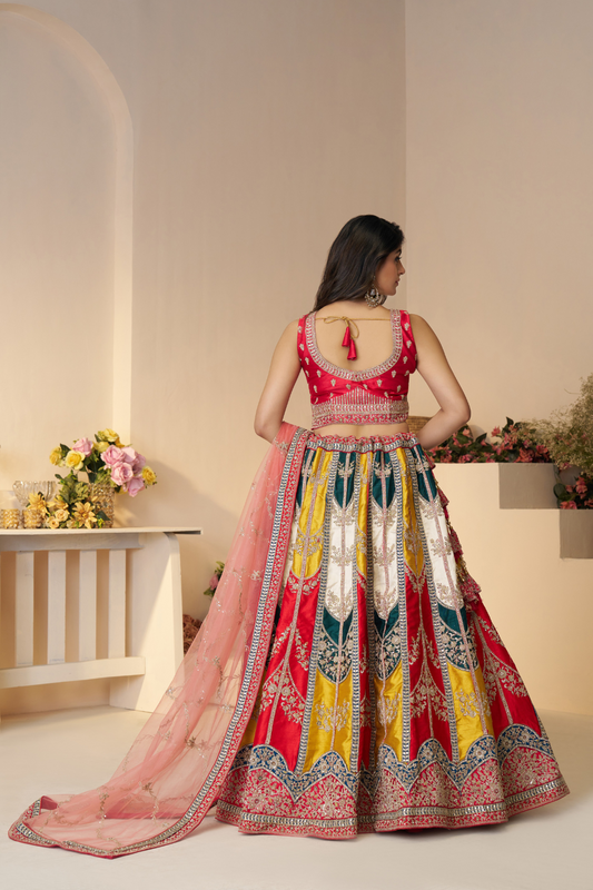LAVANTEFASHIONVibrantMulticolorZariWorkLehenga_PerfectBridal_HaldiLehenga_5 - LaVante Fashion