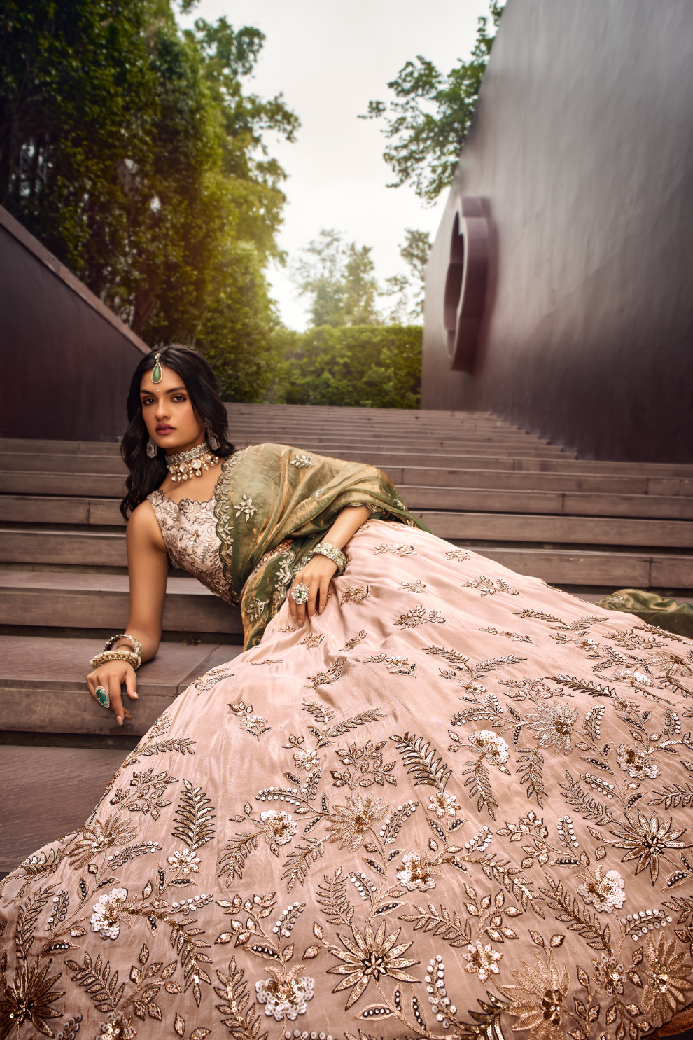 Viscose Fabric Sequins Work Semi-Stitched Lehenga Choli Dupatta