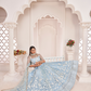 Designer Net Lehenga Set with Thread and Sequin Embroidery