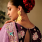 Puce Embroidery Banarasi Dola Silk Designer Saree for Occasions