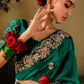 Wedding Wear Saree in Pure Fancy Fabric with Heavy Embroidery