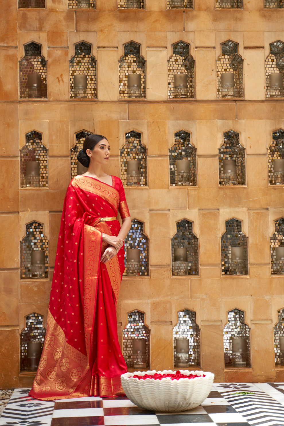 Designer Banarasi Silk Saree with Small Butti Zari Weaving