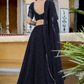 Modern Flared Lehenga Choli with Bold Stripes and Matching Dupatta
