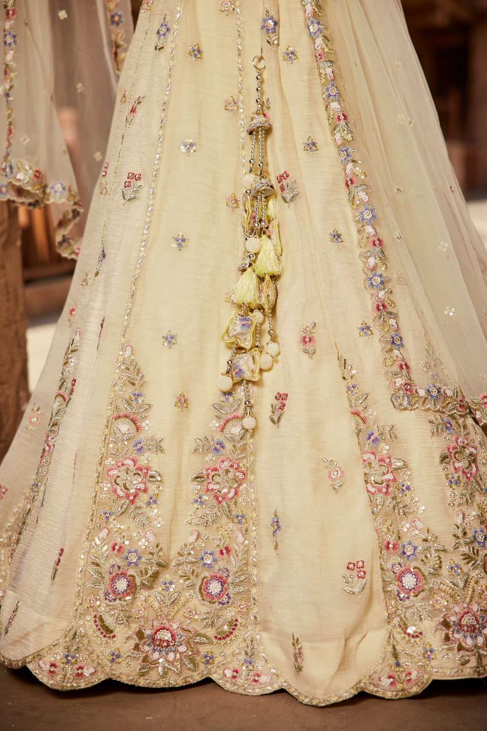 Designer Tissue Lehenga Choli & Dupatta Featuring Sequins Work