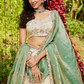 Tissue Semi-Stitched Lehenga Choli with Sequins and Thread Embroidery with Dupatta