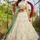 Tissue Semi-Stitched Lehenga Choli with Sequins and Thread Embroidery with Dupatta