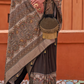 Glossy Finish Saree in Viscose Polyester Silk Fabric Print