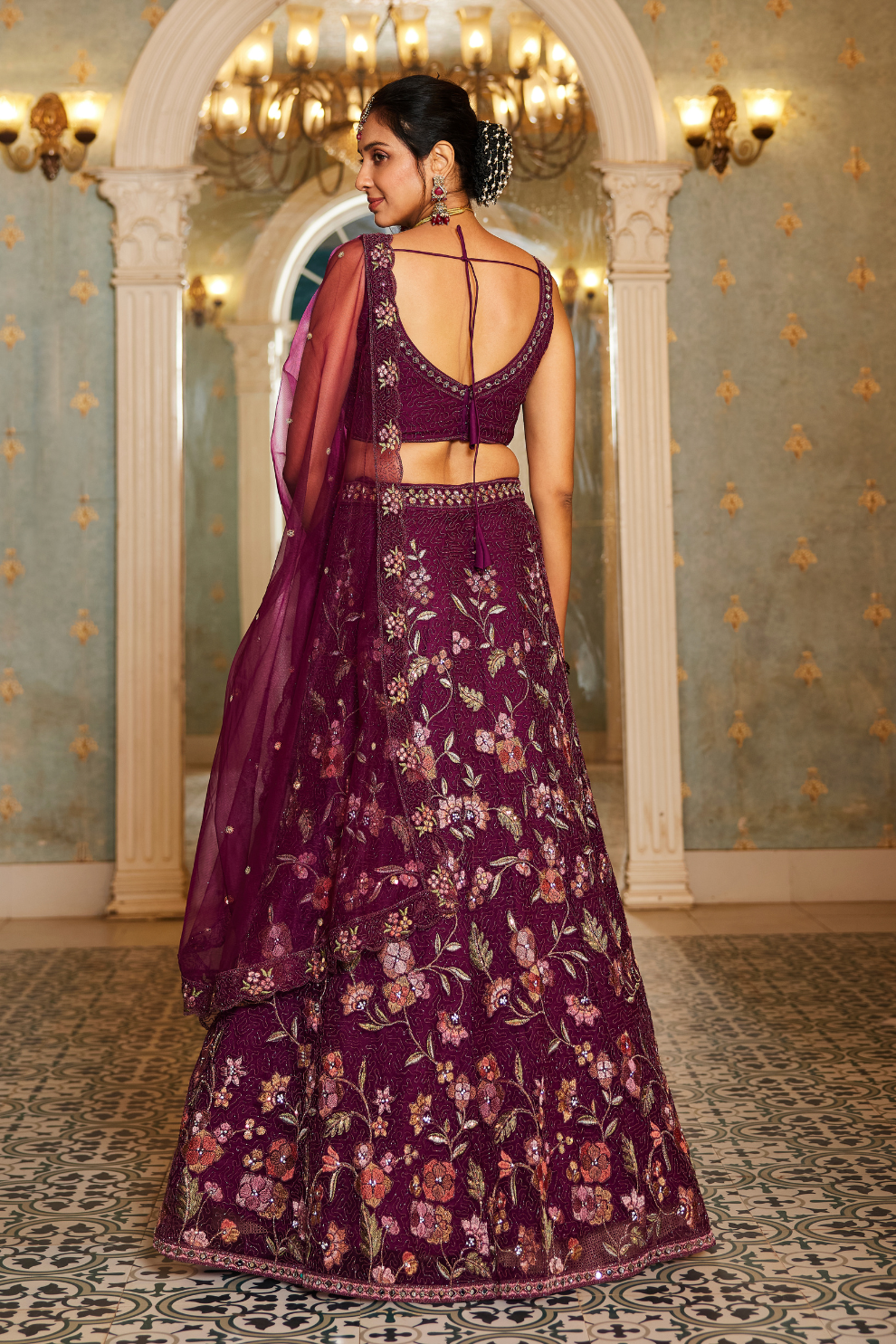 Traditional Net Lehenga Choli & Dupatta with Rich Coding