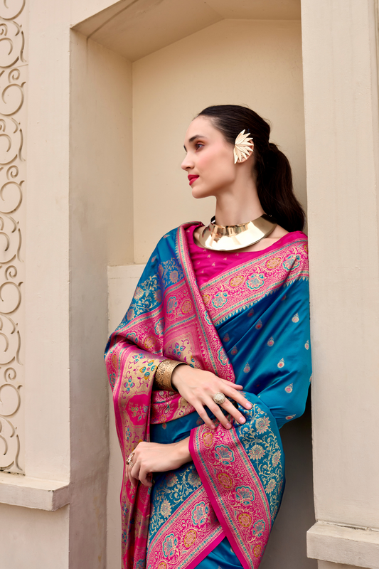 Pure Soft Banarasi Silk Saree Timeless Grace with Royal Zari Weave - LaVante Fashion