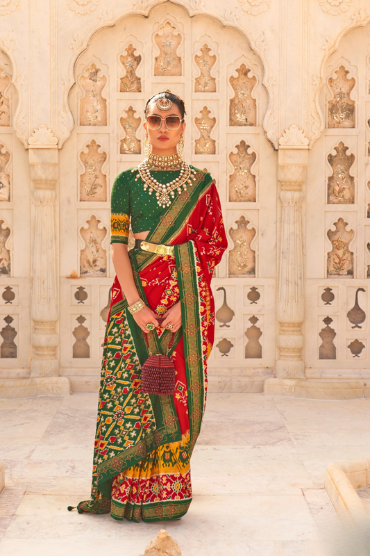 Handloom-Style Patola Silk Saree for Cultural Events