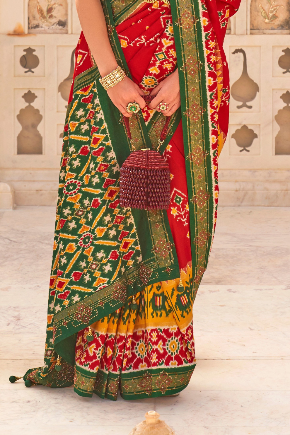 Handloom-Style Patola Silk Saree for Cultural Events