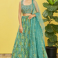 Vibrant Digital Printed Organza Lehenga Choli with Contemporary Flair